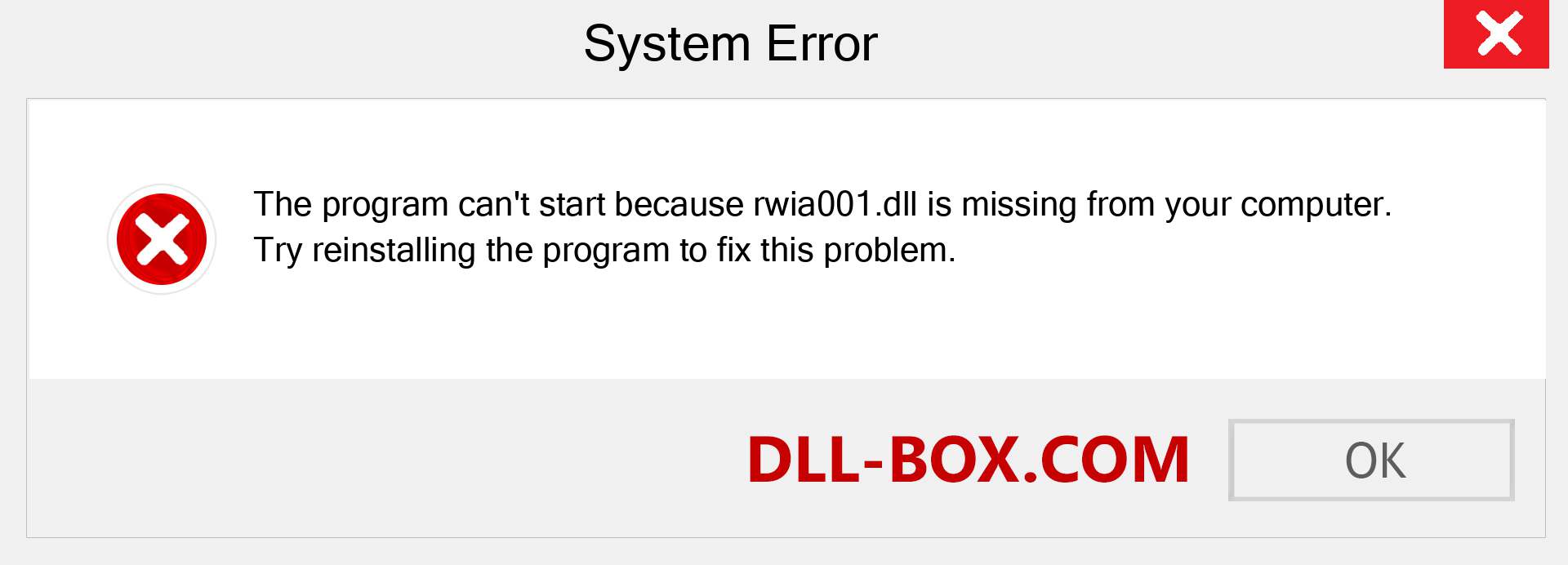  rwia001.dll file is missing?. Download for Windows 7, 8, 10 - Fix  rwia001 dll Missing Error on Windows, photos, images